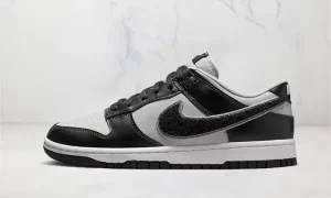 Nike Dunk Low Chenille Swoosh Grey Black STYLE-DQ7683-001