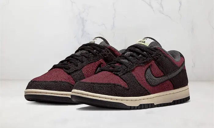 Nike Dunk Low SE Fleece Burgundy Crush STYLE-DQ7579-600(1)