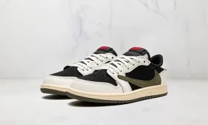 Air Jordan 1 Retro Low OG SP Travis Scott Olive Enfant (PS) STYLE-DZ5909-106(1)