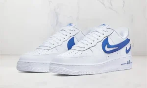 Nike Air Force 1 Low '07 FM Cut Out Swoosh Blanc Game Royal STYLE-DR0143-100(1)