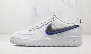 Nike Air Force 1 Low Impact Next Nature Double Swoosh Blanc Noir Blue STYLE-FD0688-100