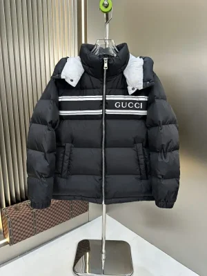 GUCCI doudounes Homme Veste bouffante en nylon Noir