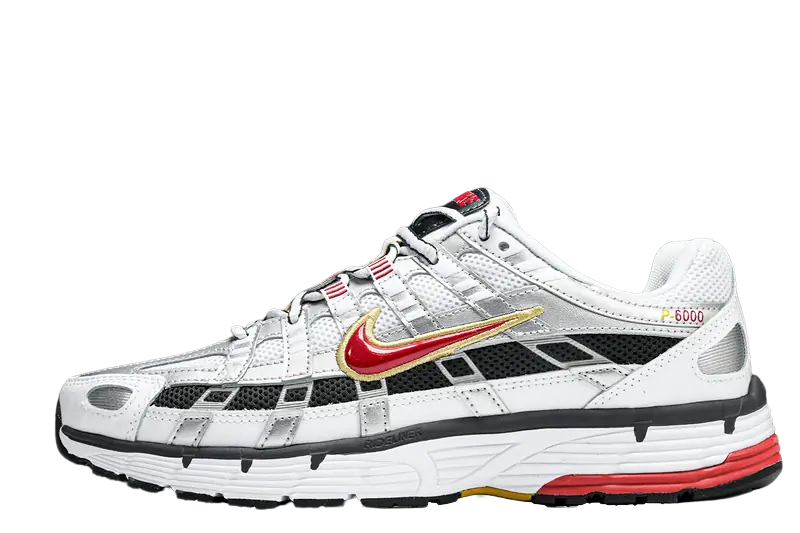 Nike P-6000 Blanche GOLD RED STYLE-BV1021-101