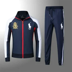 Polo Ralph Lauren Ensemble logo 3 pantalons veste survêtement Bleue