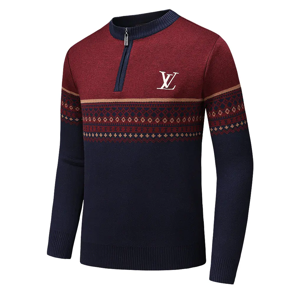 Pull LV mélange de couleurs rouge