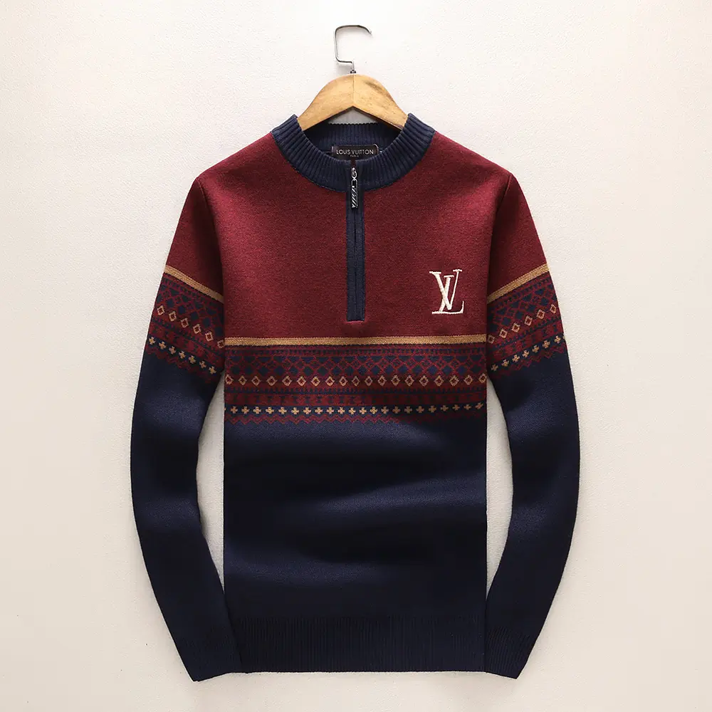 Pull LV mélange de couleurs rouge(1)