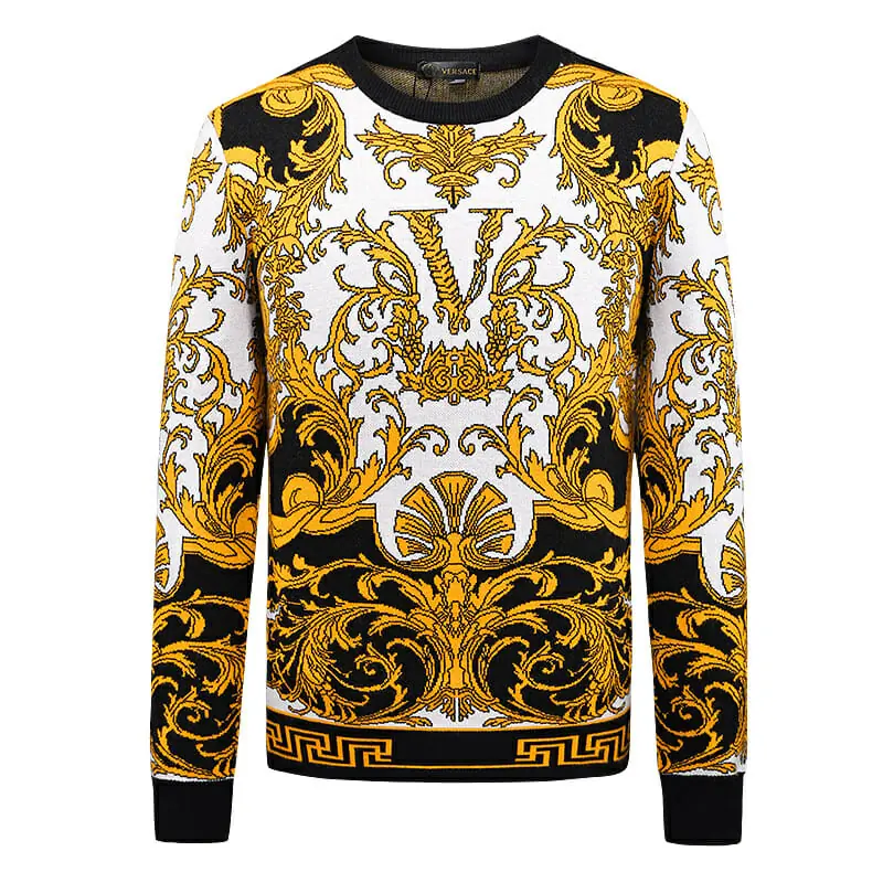 Versace pull Baroque V Center Manches longues