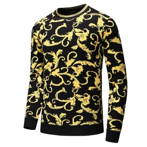 Versace pull Fleur baroque Manches longues
