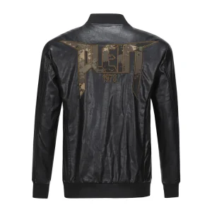 Philipp Plein veste bomber cuir à logo imprimé 1978