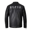 Philipp plein outlet veste en cuir black