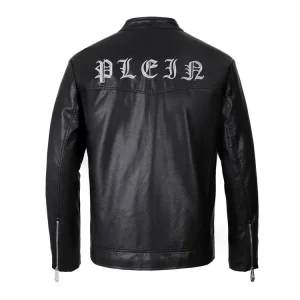 Philipp plein outlet veste en cuir black