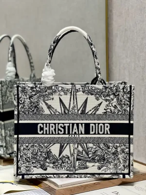 Sac A Main Dior Tote Bag Bayadere Blanc