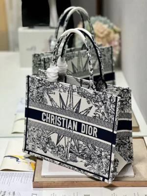 Sac A Main Dior Tote Bag Bayadere Blanc(2)