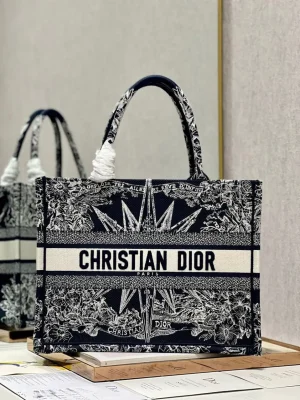 Sac A Main Dior Tote Bag Bayadere Noir