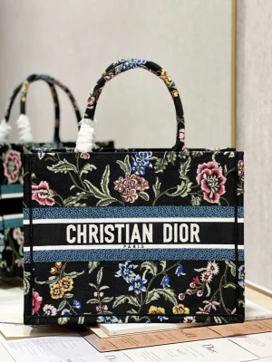 Sac A Main Dior Tote Bag Flower Noir