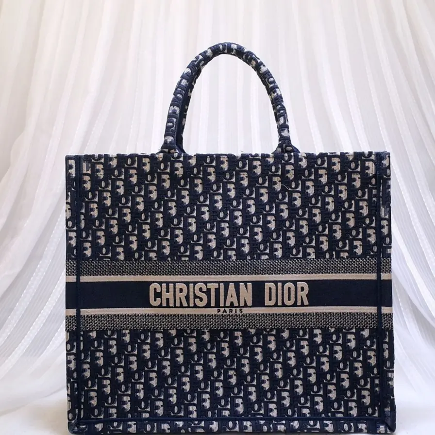 Sac A Main Dior Tote Bag Monogram Oblique Marine