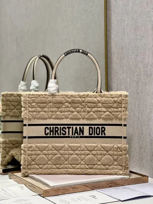 Sac A Main Dior Tote Bag Stripes Beige
