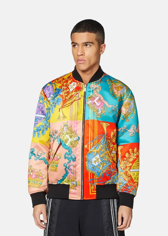 VERSACE VESTE BOMBER IMPRIMé BAROQUE