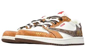 Air Jordan 1 Travis Scott Fragment Gucci Serpent brun STYLE-DM9288-011(1)