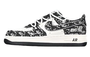 NIKE AIR FORCE 1 LOW DIOR CUSTOM Blanche Noir