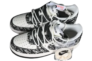 NIKE AIR FORCE 1 LOW DIOR CUSTOM Blanche Noir(1)