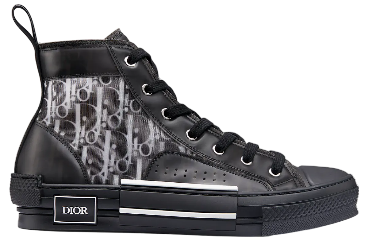 Dior B23 High Noir Blanche Canvas Noir Calfskin SKU-3SH118YJP-H960.webp