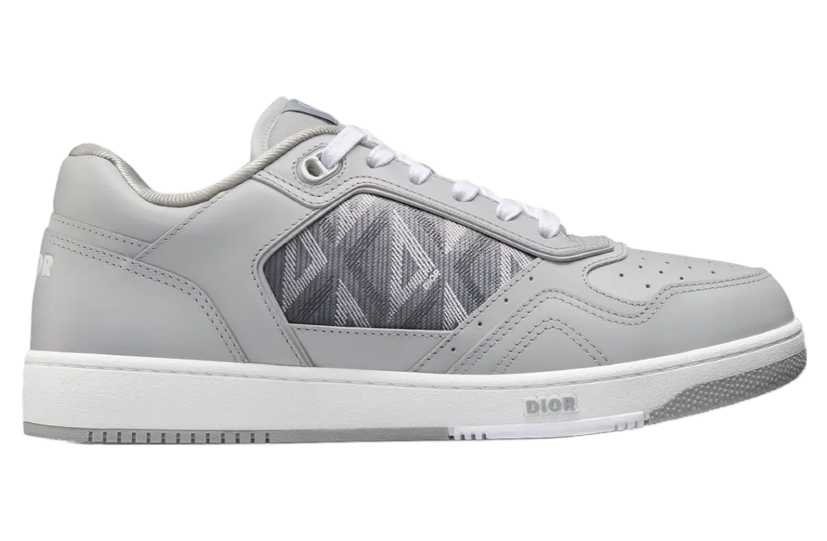 Dior B27 Low Gris Smooth Calfskin Gris Coated Cotton Canvas SKU-3SN272ZPP-H868.webp