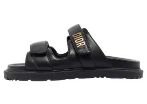 Dior Dioract Slippers Noir Leather Sandals STYLE-KCQ718LAB_S900.webp