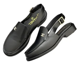 Slingback Chanel Noir Cuir Femme.webp