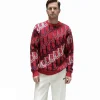Dior Pull Oblique Sweater Red Wool Jacquard Rouge