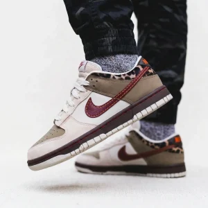 nike dunk low retro khaki team red pearl white STYLE-IM6687-262(8)
