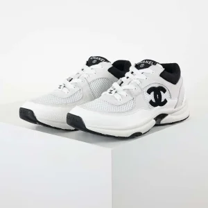 Chanel CC Logo Runner Sneakers White Black STYLE-G38299-Y55720-K3846(1)
