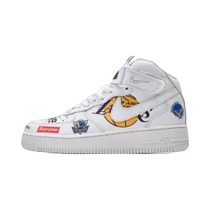 Nike Air Force 1 Mid Supreme NBA White STYLE-AQ8017-100